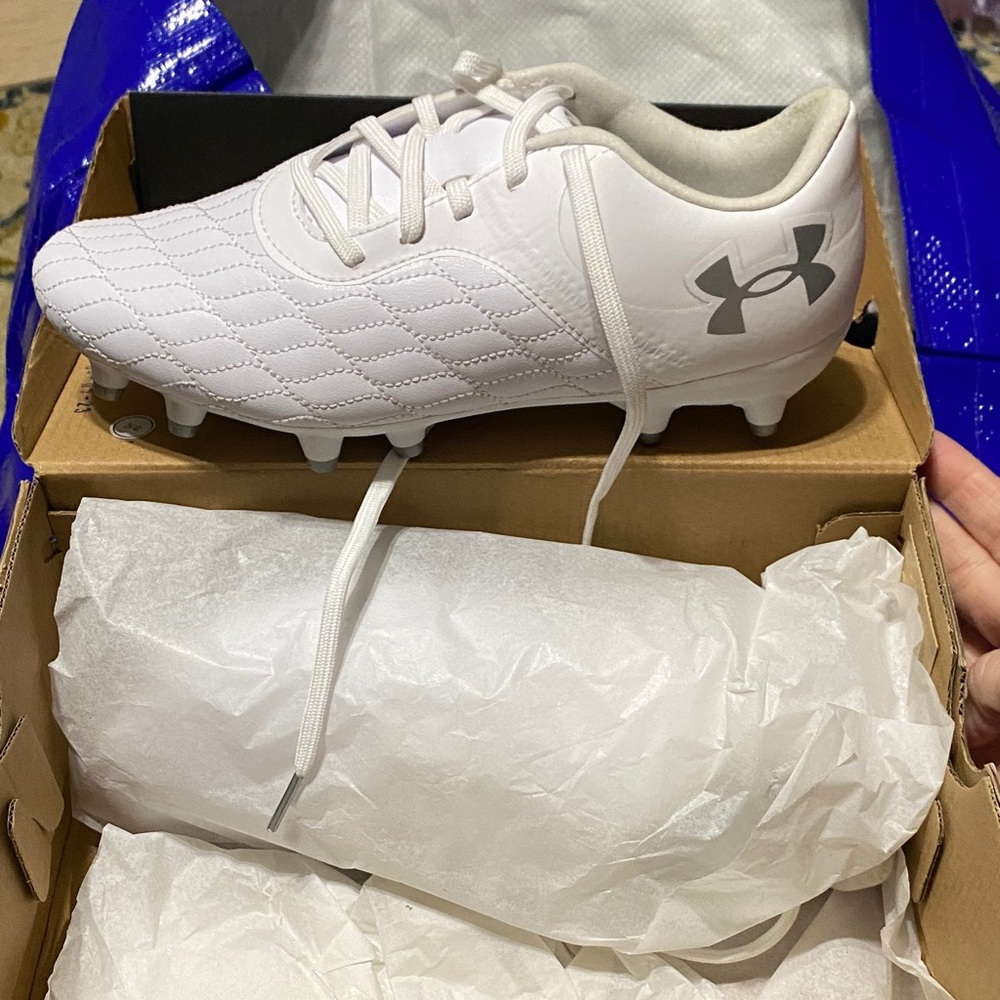 Under Armour Kids White Cleats